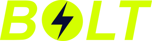 Bolt logo with green letters and a black lightning bolt symbol